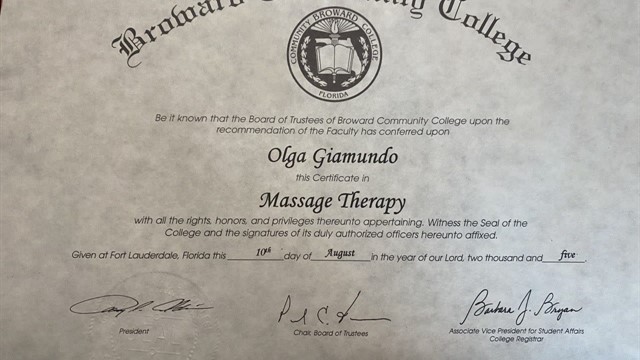 Massage Therapy diploma