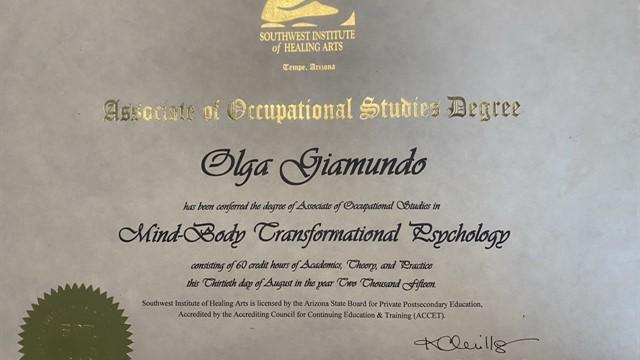 Mind-Body Transformational Psychology diploma